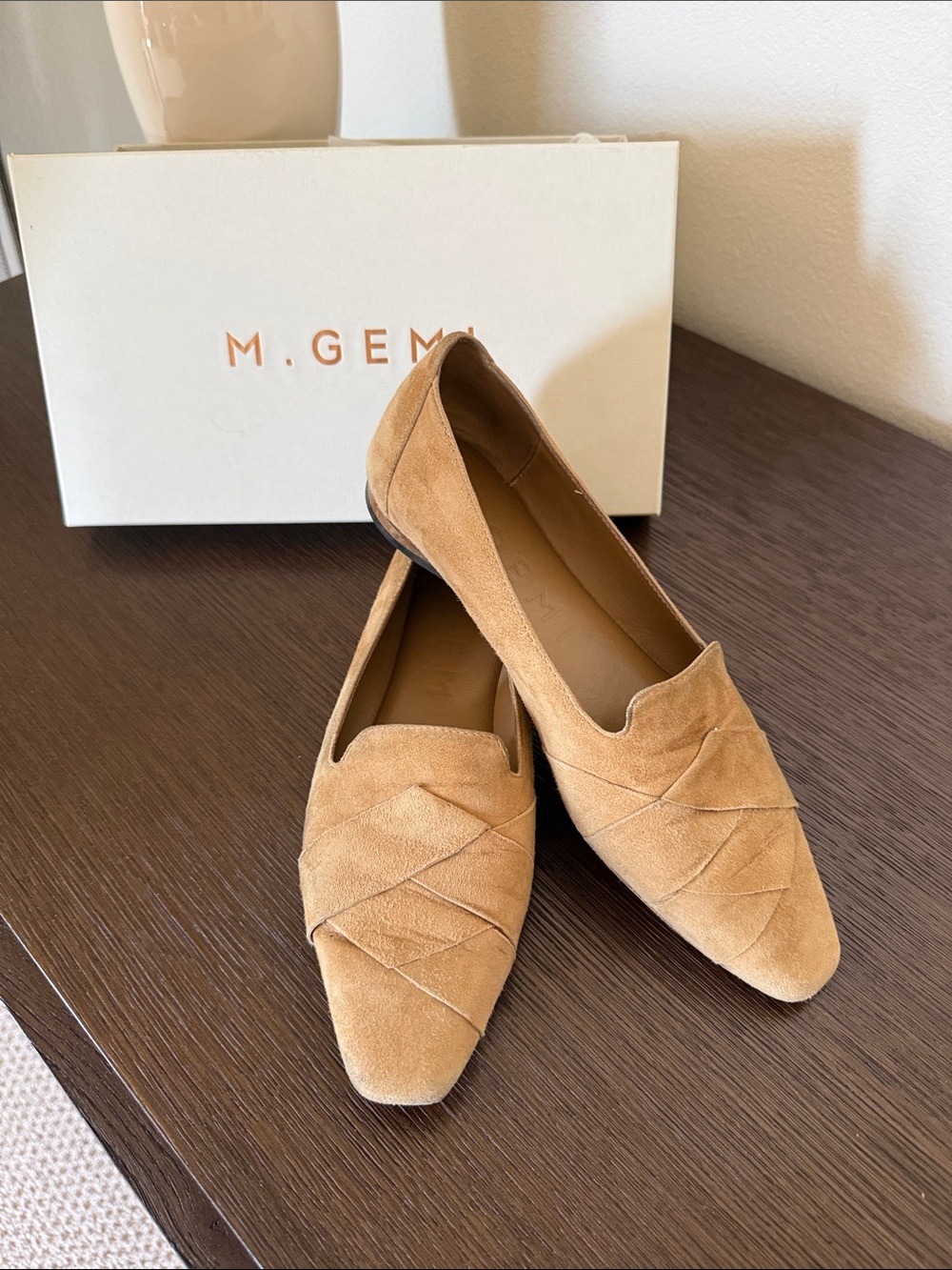 M. Gemi The Katia Tan Suede Pointed Loafers